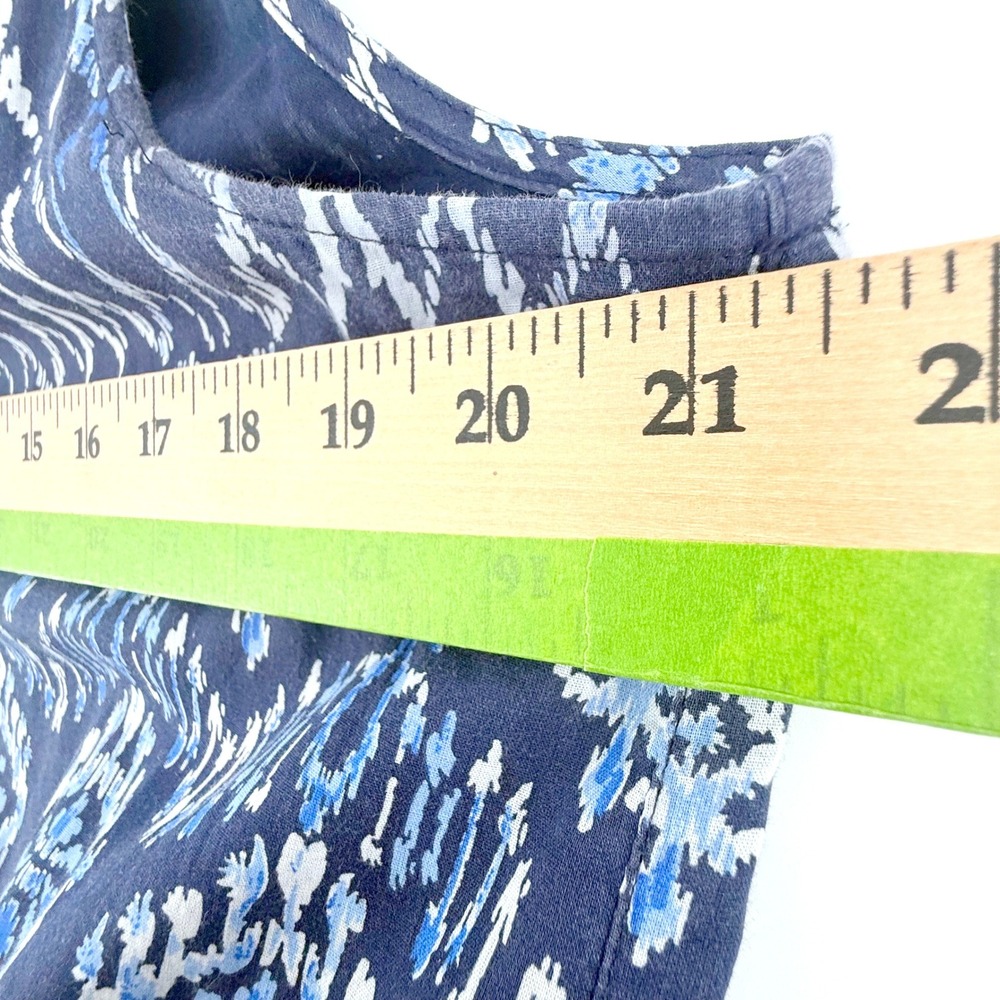 Tommy Bahama Maxi Dress Womens Large Blue Tiered Ikat Cotton Tassel Boho Lined - Picture 7 of 10